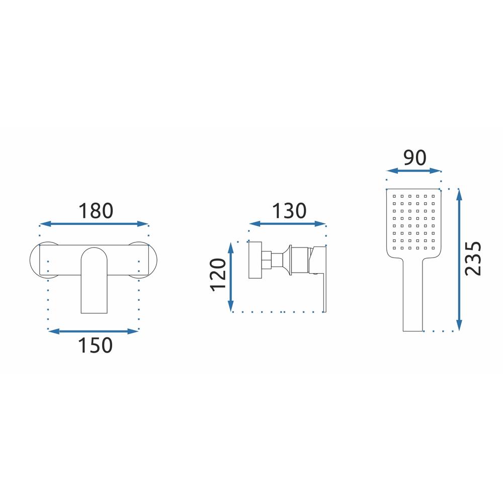 Torneira de chuveiro preta REA URBAN com monofone