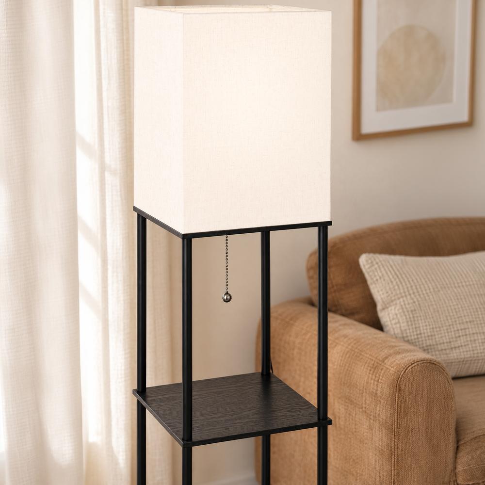 Lampa Stojąca Podłogowa JNH050-1F White z półkami