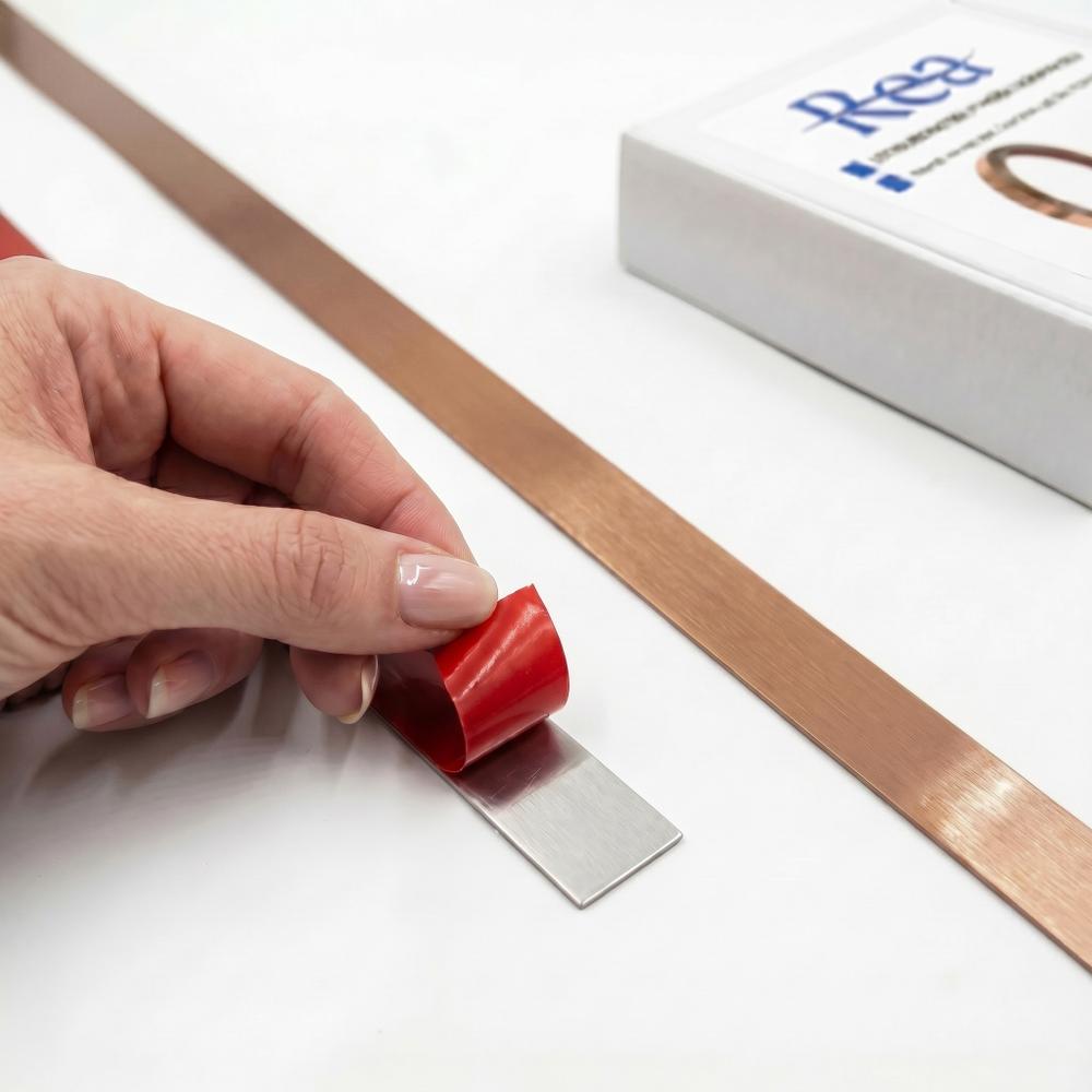 Self-adhesive decorative trim Rea P14454A 2cm Brush Copper