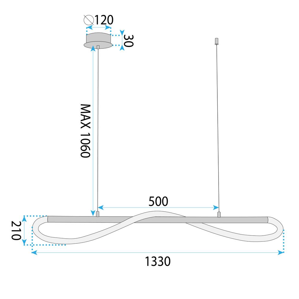 Lampe LED APP853-CP LONG BLACK