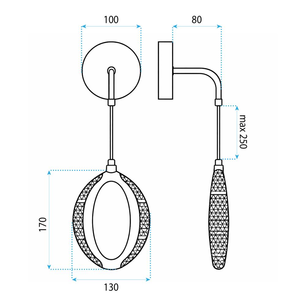 KINKIET ŚCIENNY LED G175-W ZŁOTY