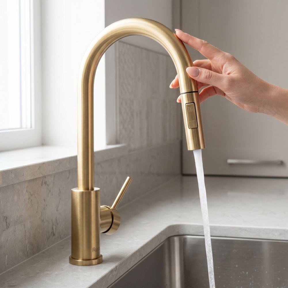 Kuhinjska slavina Rea Fresh Touch Brush Gold