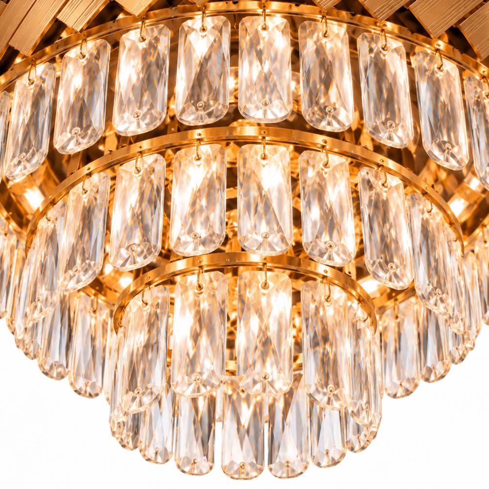 LAMPA WISZĄCA KRYSZTAŁOWA APP1942-3CP 50cm ZŁOTA