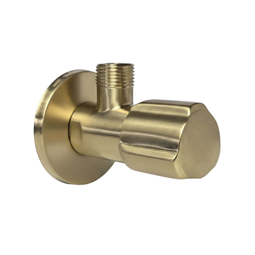 Zawór kątowy 02 1/2" x 3/8" Złoty szczotkowany