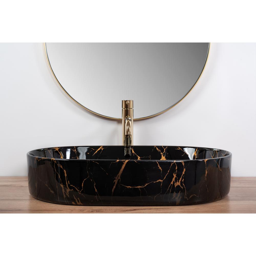 Aufsatzwaschbecken Rea Nadia Black Marble Shiny
