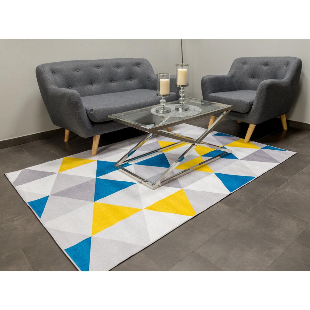 Dywan nowoczesny Geometric Blue Yellow