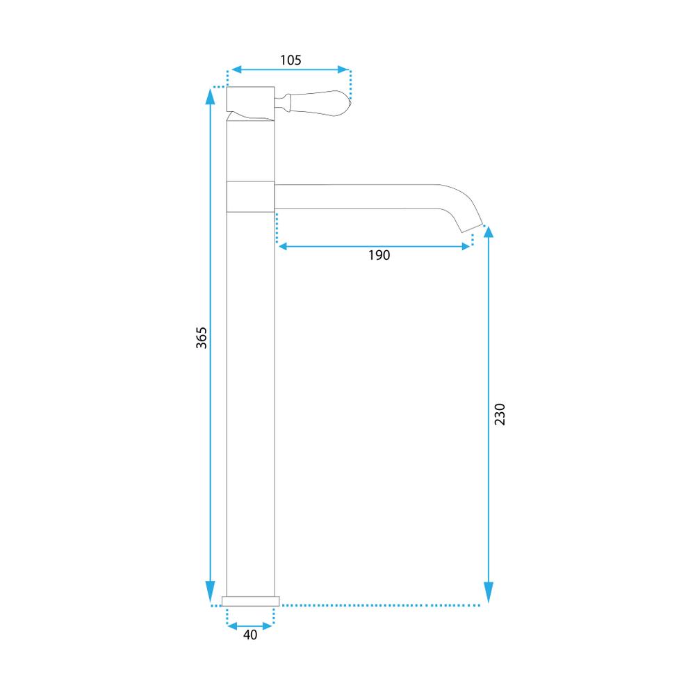 Maišytuvas praustuvui Rea Serra Brush GOLD high Auksinis mažas