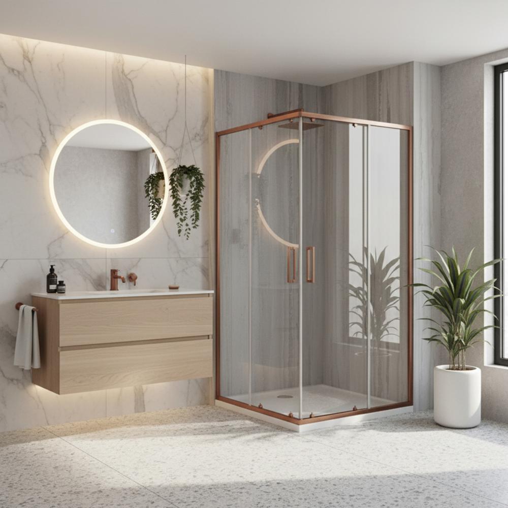 Καμπίνα ντους Rea City 80x100 Brush Copper