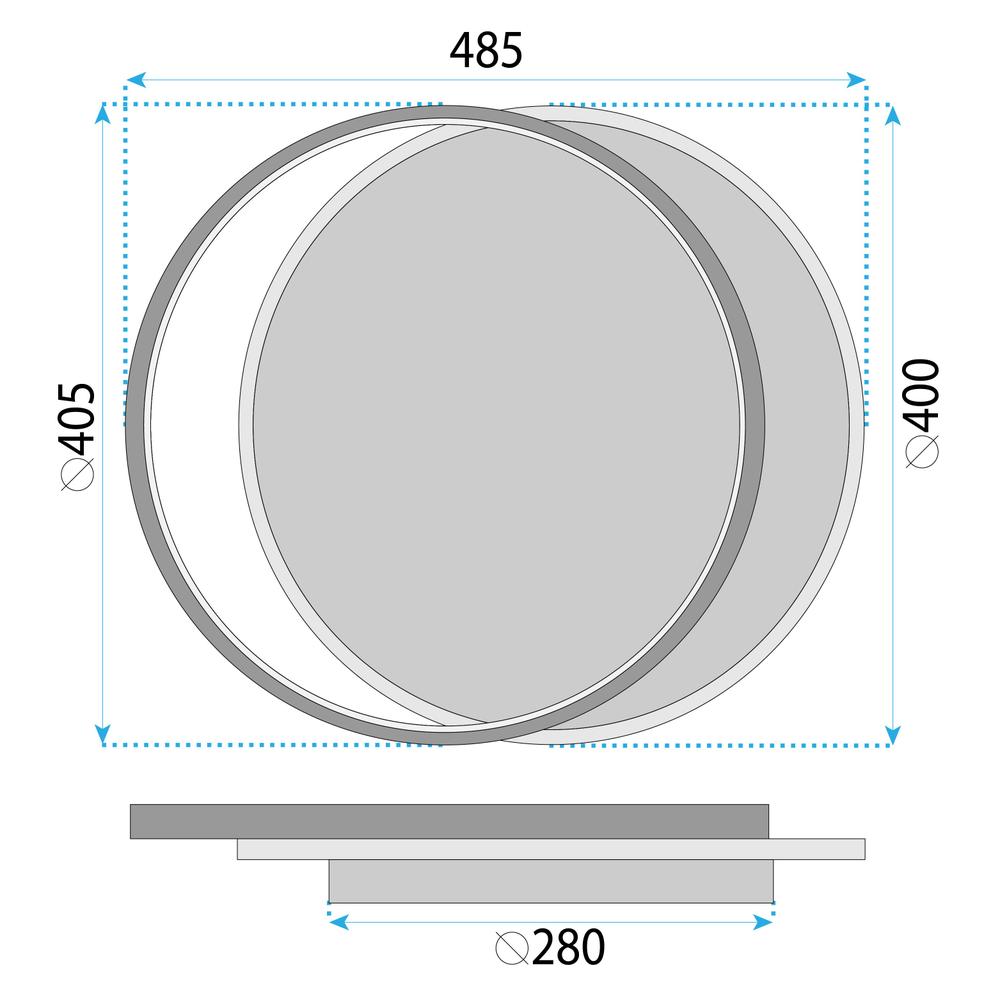 Ceiling lamp LHJ076-C BLACK 40 CM LED