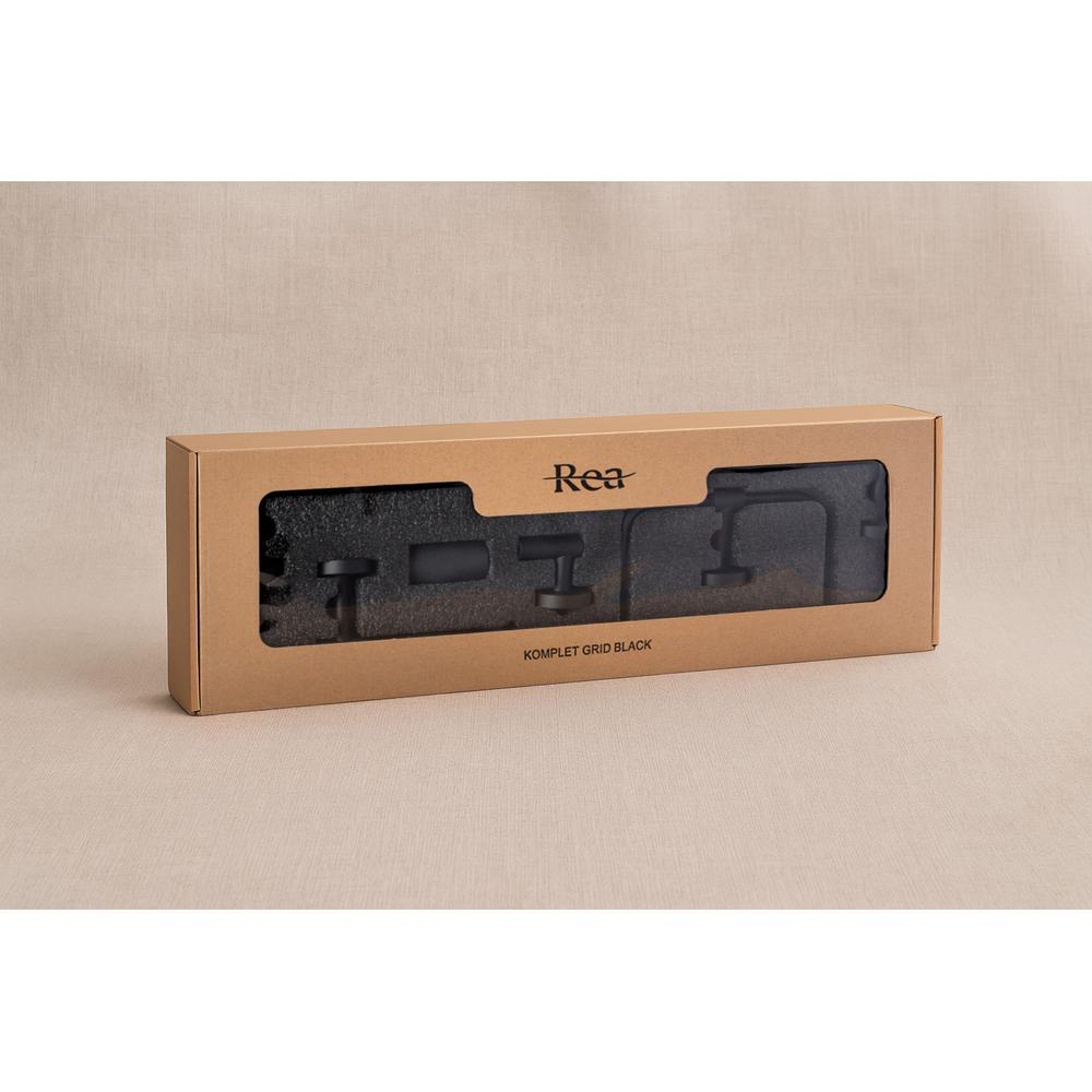 Kylpyhuonetarvikesetti GRID Black 4 osaa