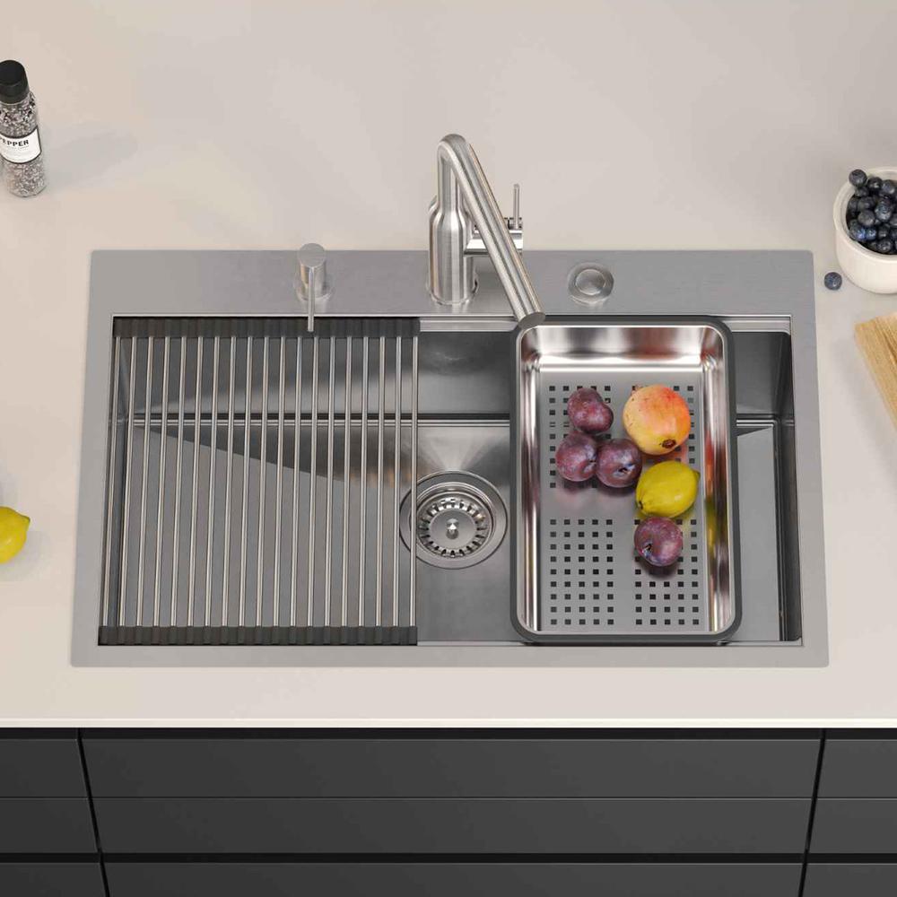 Stainless steel sink BURT 110 WORKSTATION BRUSH NICKEL