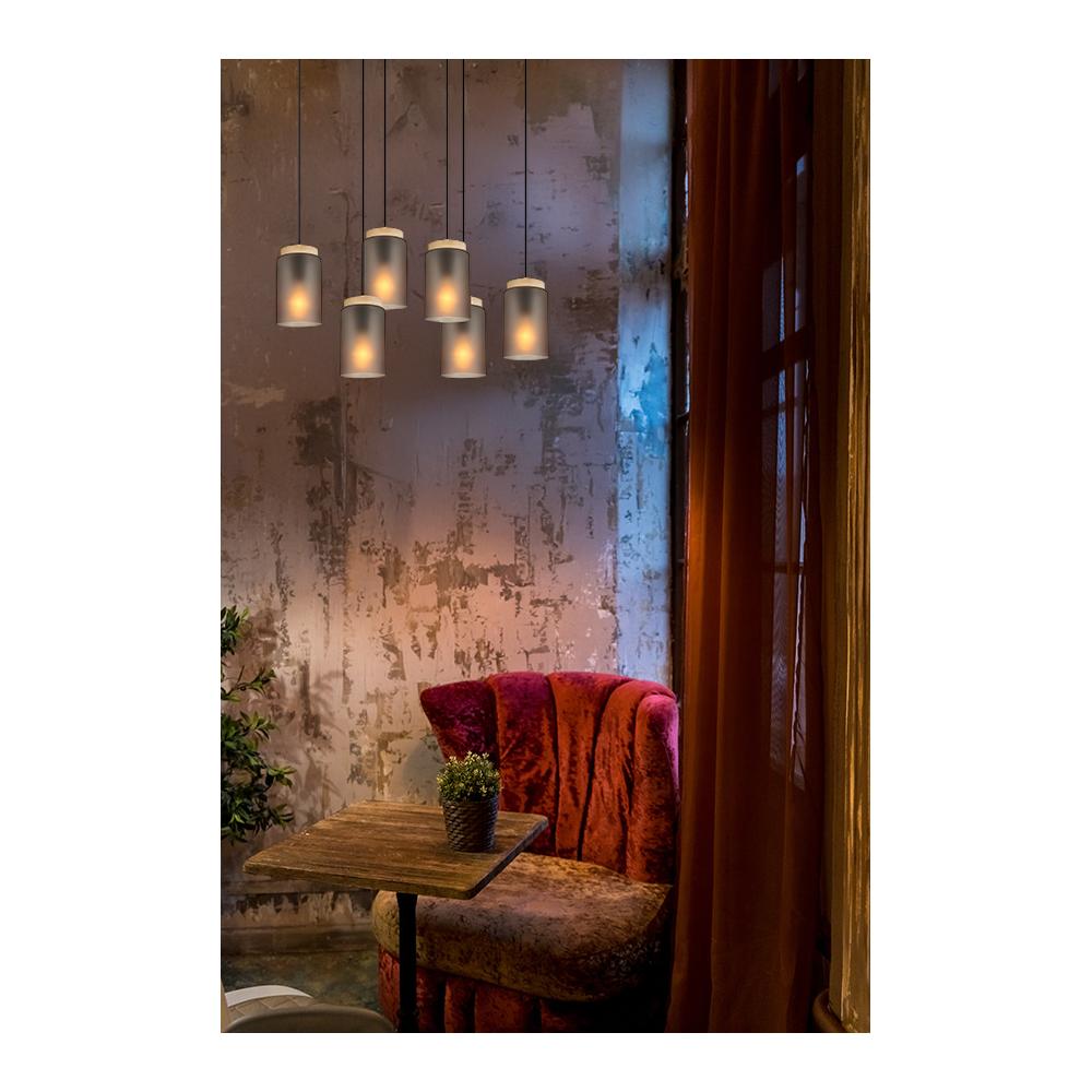 Hängelampe APP1813-6CP Frosted Grey