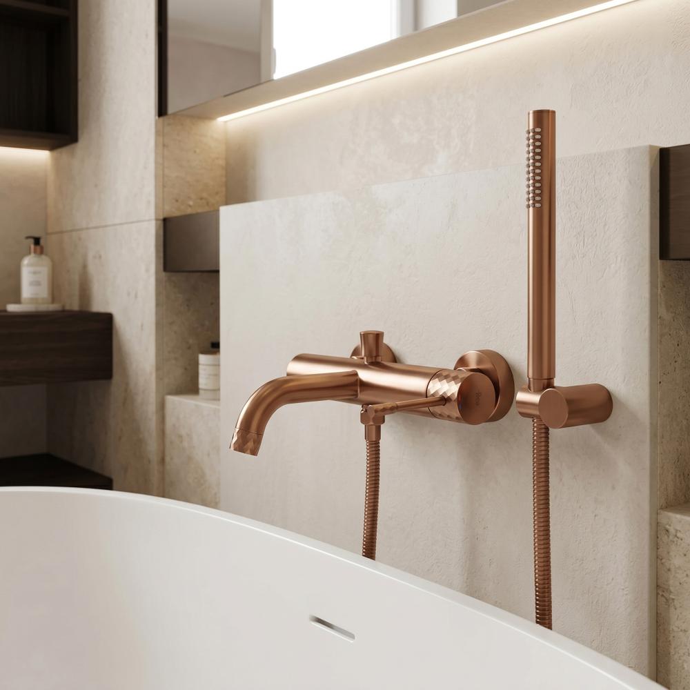 Bathroom faucet Rea Lungo Diamond Brush Copper