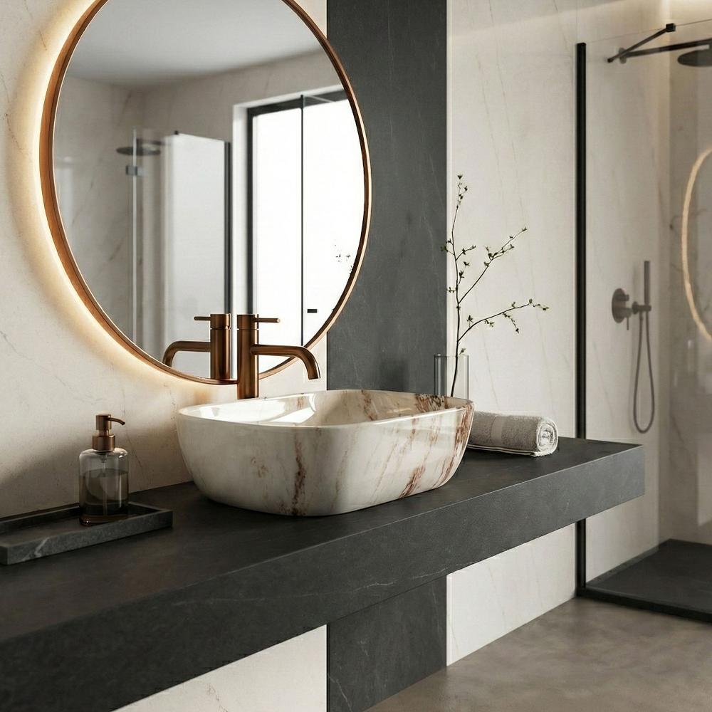 Opzetwastafel Rea Belinda Marrone Shiny