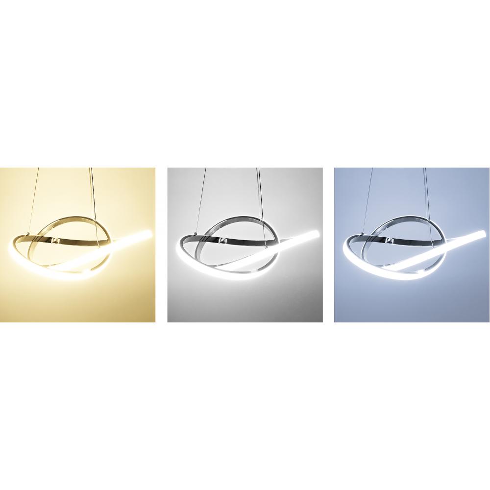 Deckenlampe Ring modern LED+Fernbedienung APP389-CP Chrom