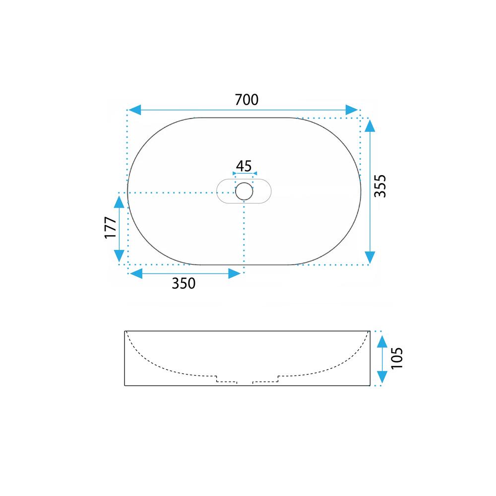 IRIS 71 CM White konglomeraat valamu