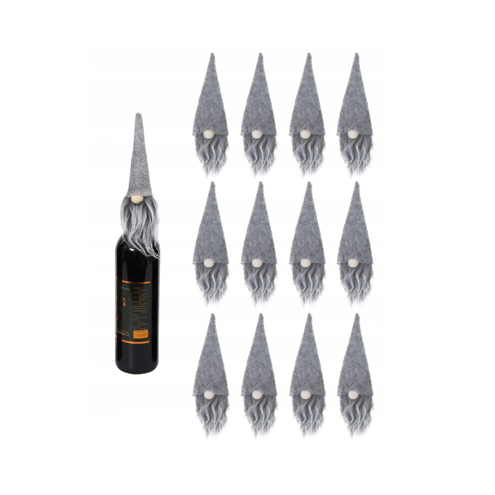 Pokrowce świąteczne na butelkę Mikołaj 12 szt 2x KF323-6