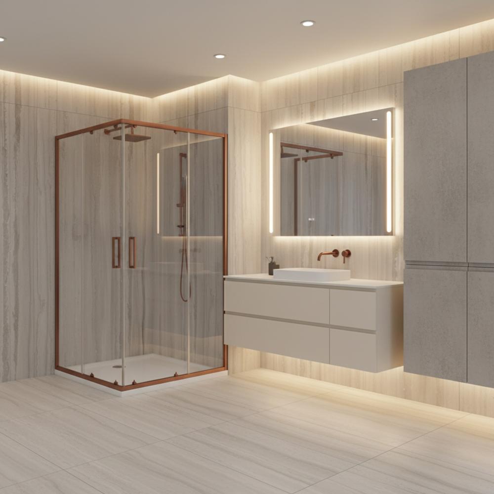 Καμπίνα ντους Rea City 80x100 Brush Copper