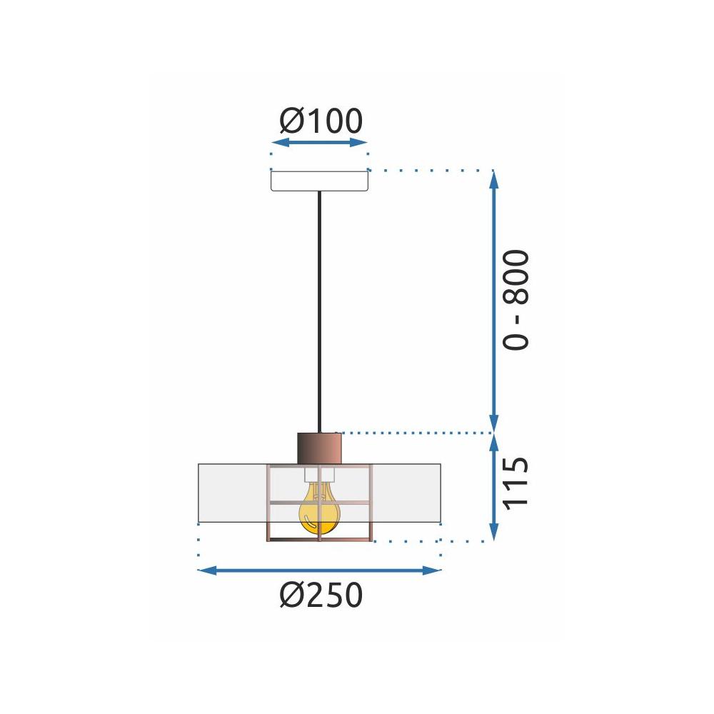Hängelampe APP1246-1CP Black/Rose gold