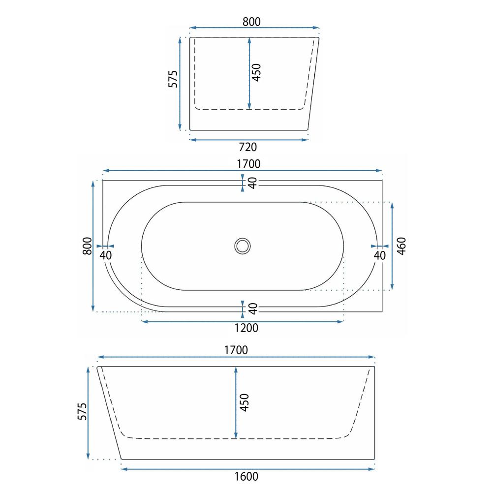 Acryl Eckbadewanne WENUS RIGHT 170