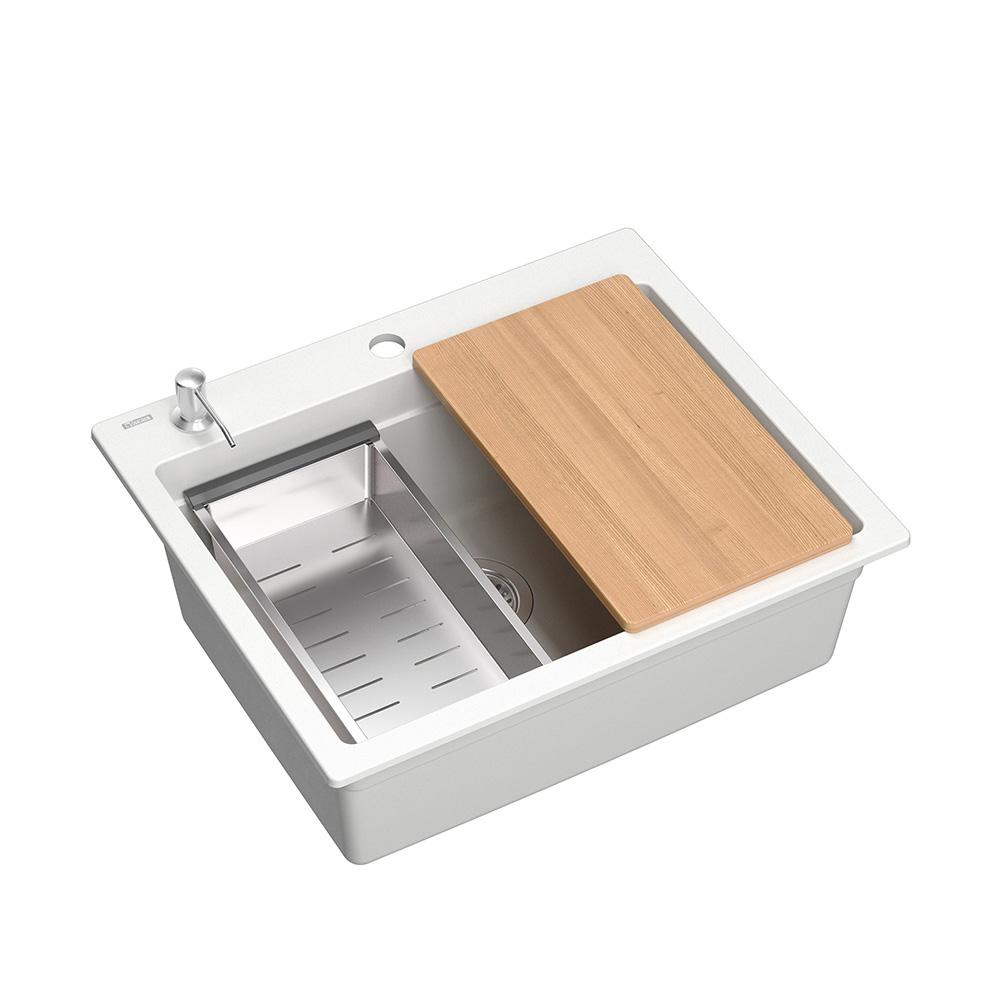 гранитная мойка KURT 110 WORKSTATION White