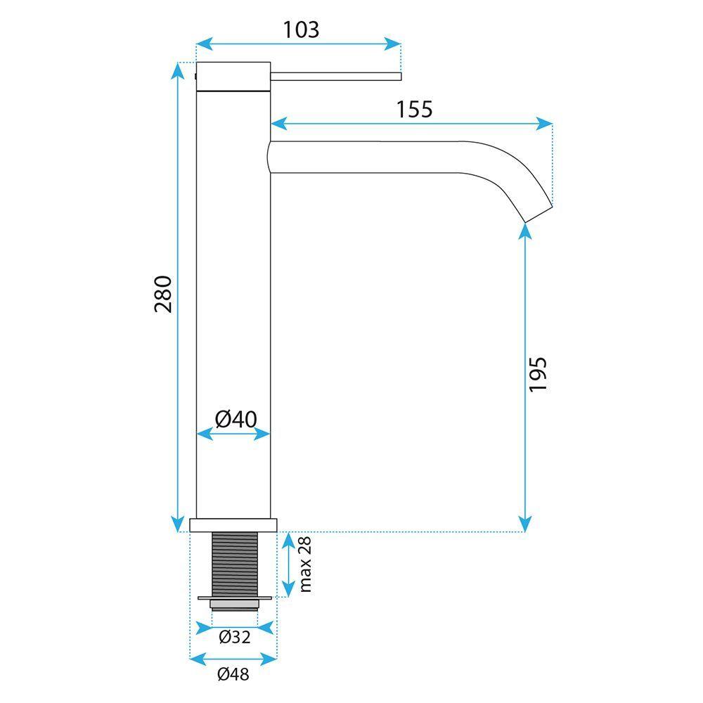 Bathroom faucet Rea Rivo Black High