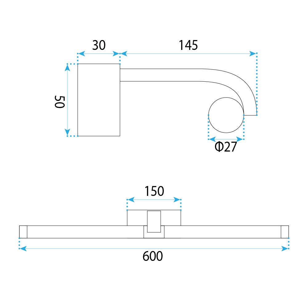 Kupaonska zidna LED lampa APP1888-1W 60cm BLACK
