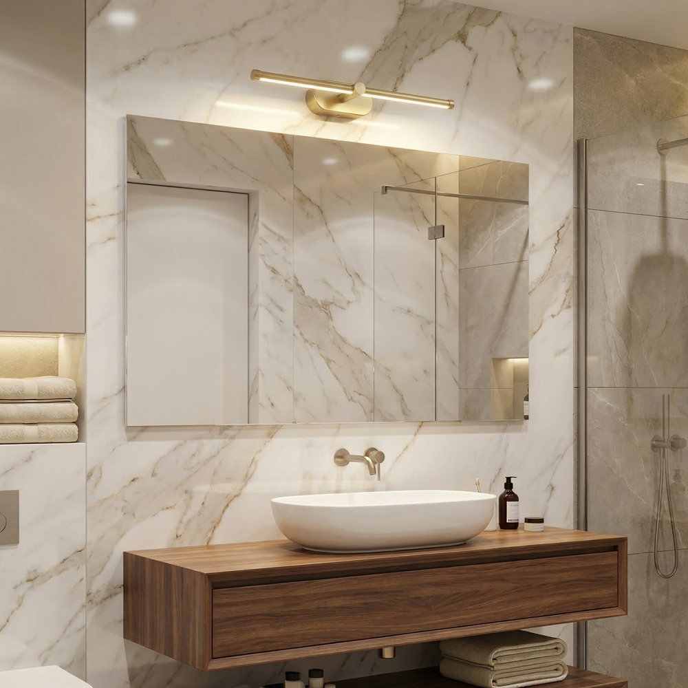 Kinkiet łazienkowy LED APP1892-1W 40 cm Złoto szczotkowane