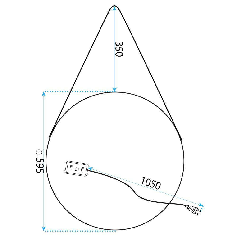 LED sienas spogulis 60cm YH-3339