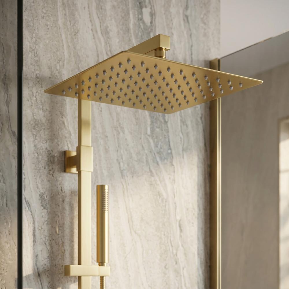 Kvadrātveida dušas galva JS-P015BG 30cm Brush Gold