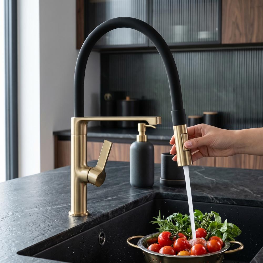 Torneira de cozinha REA Lago Brush Gold