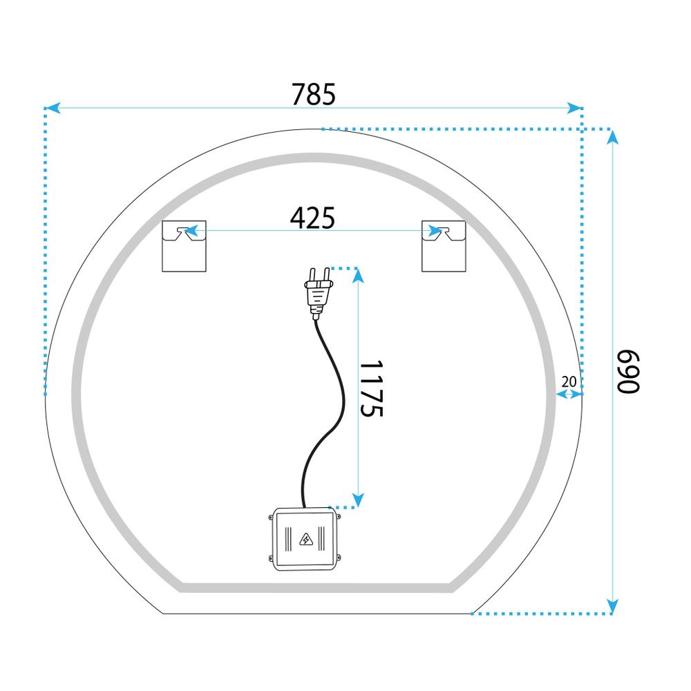 Miroir LED 80cm Fabio