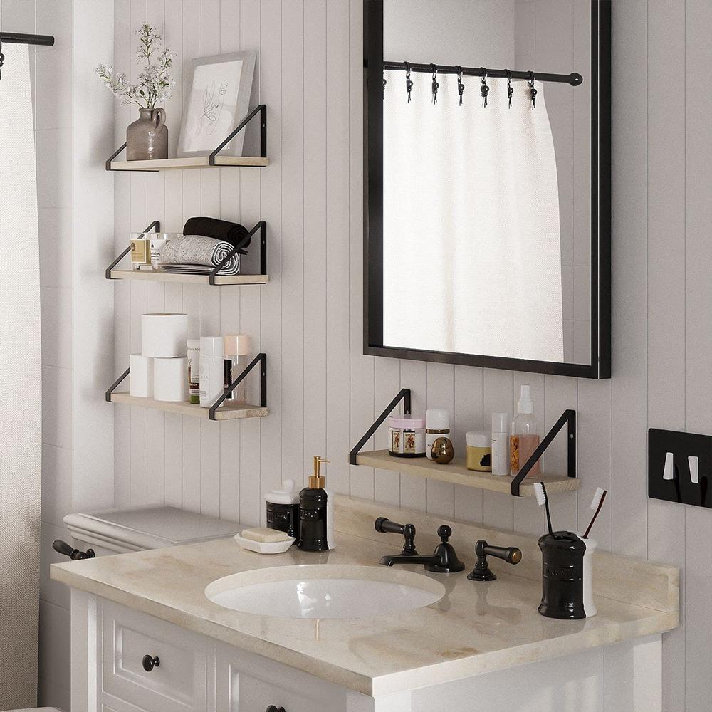 Półka ścienna drewniana 322182 kpl. 3 szt