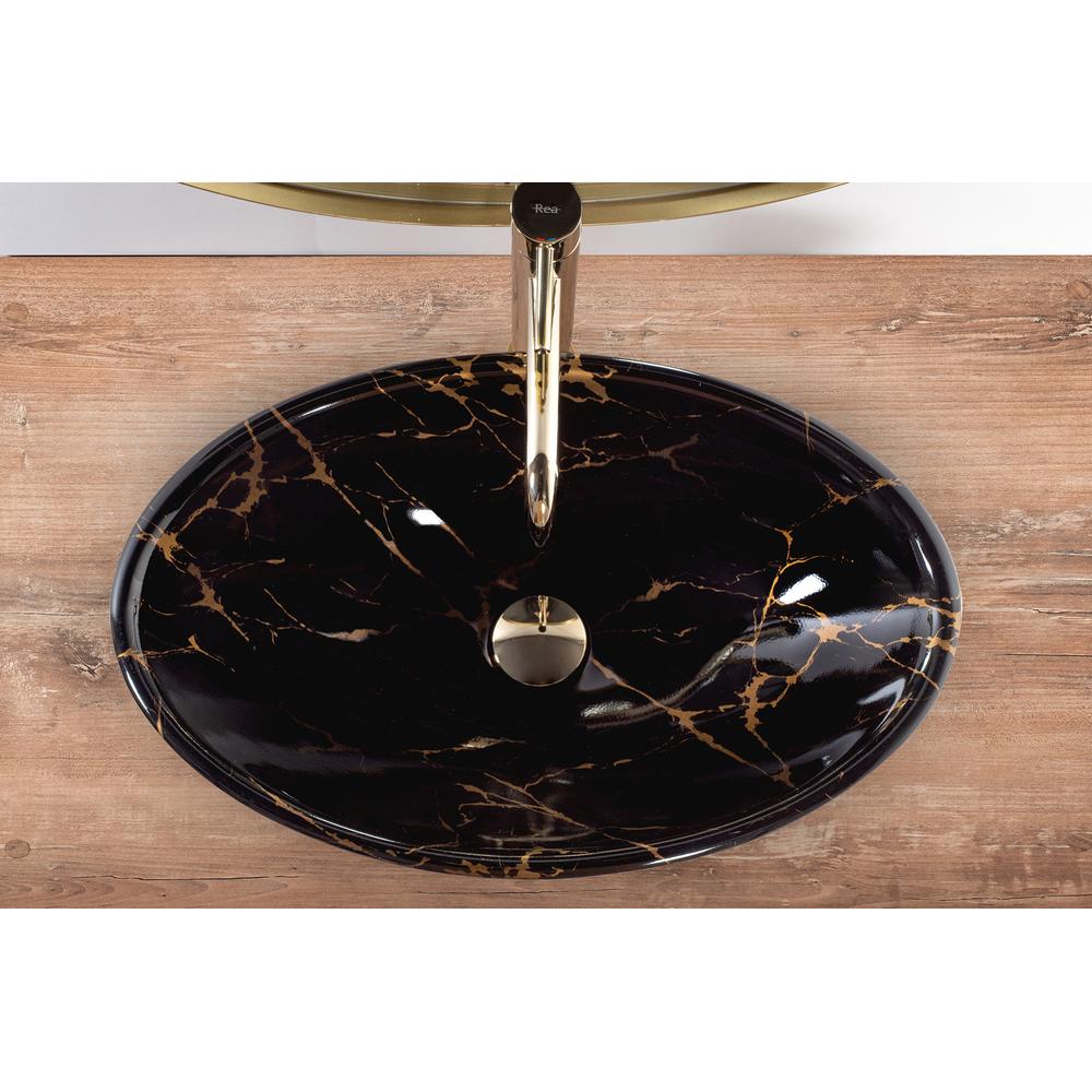 Nadgradni umivaonik Pamela Black Marble Shiny