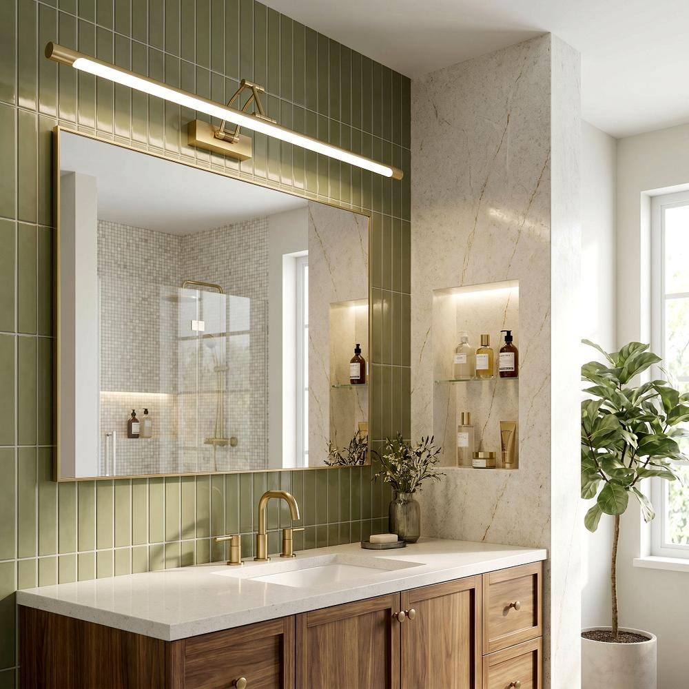 Настінний LED світильник для ванної SWE024-1W 80cm Brush Gold
