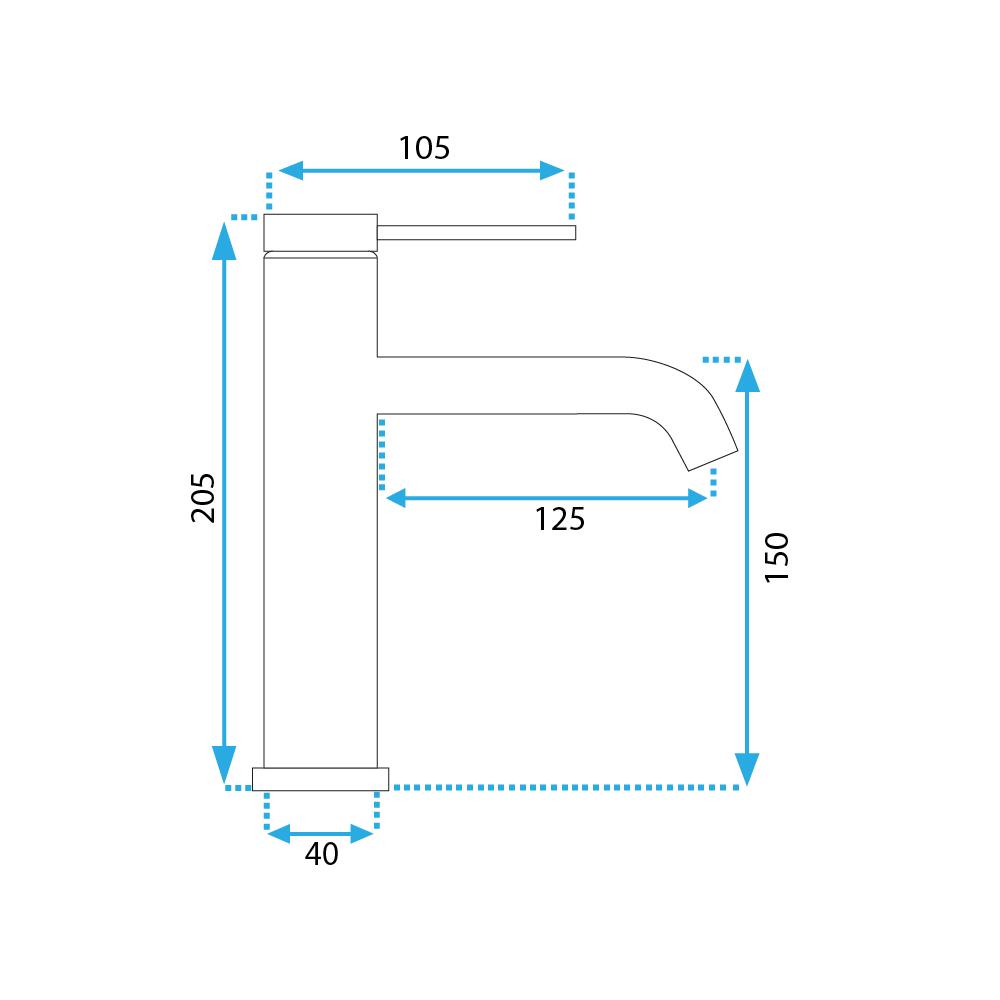 Bateria umywalkowa REA CLIF CZARNA NISKA