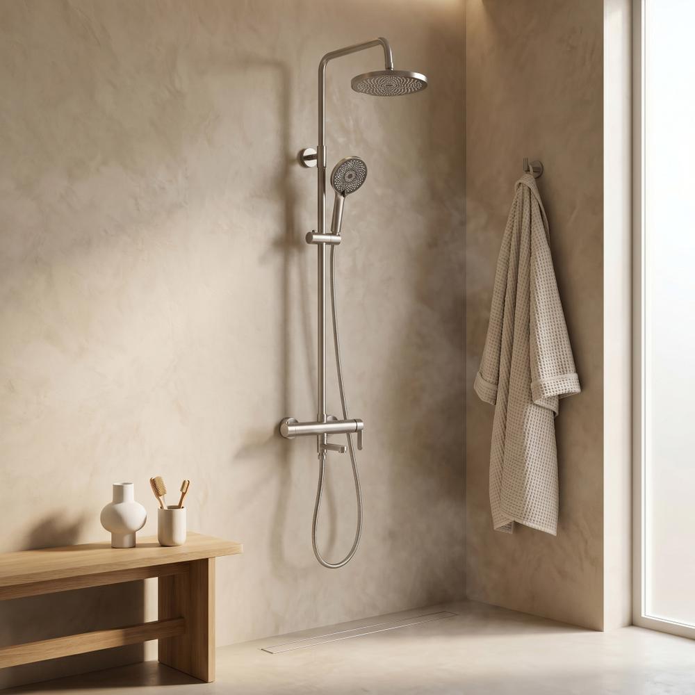 Conjunto de Duche Rea Arcos brush nickle