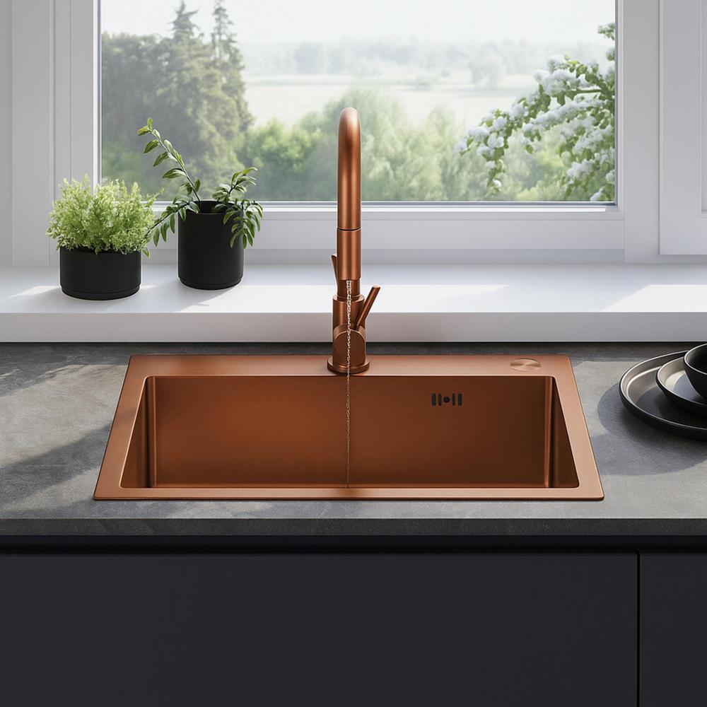 Edelstahlspüle Liam BRUSH COPPER