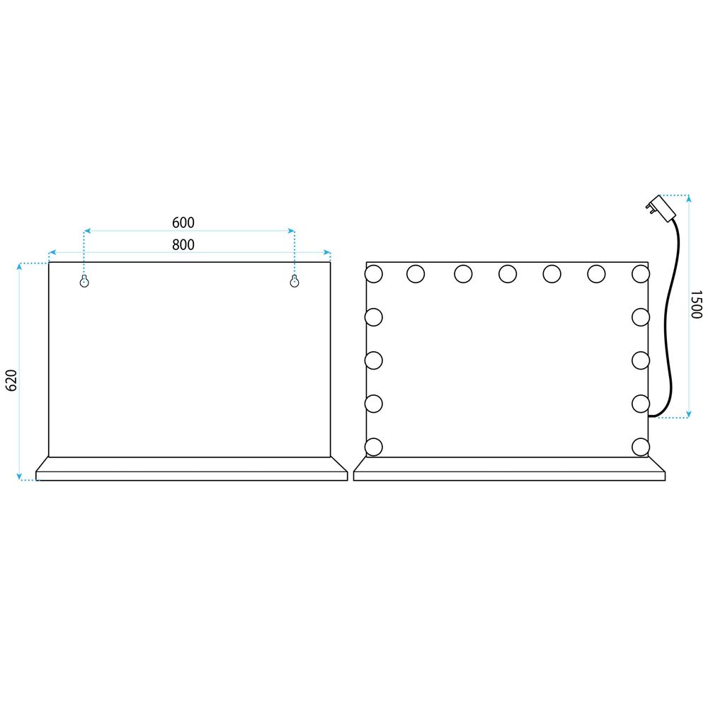 ΚΑΘΡΕΦΤΗΣ ΤΟΙΧΟΥ LED HOLLYWOOD L.Gold 80x60