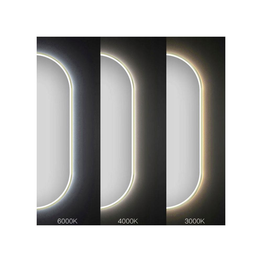 Mirror LED OVL 50x100cm Gold
