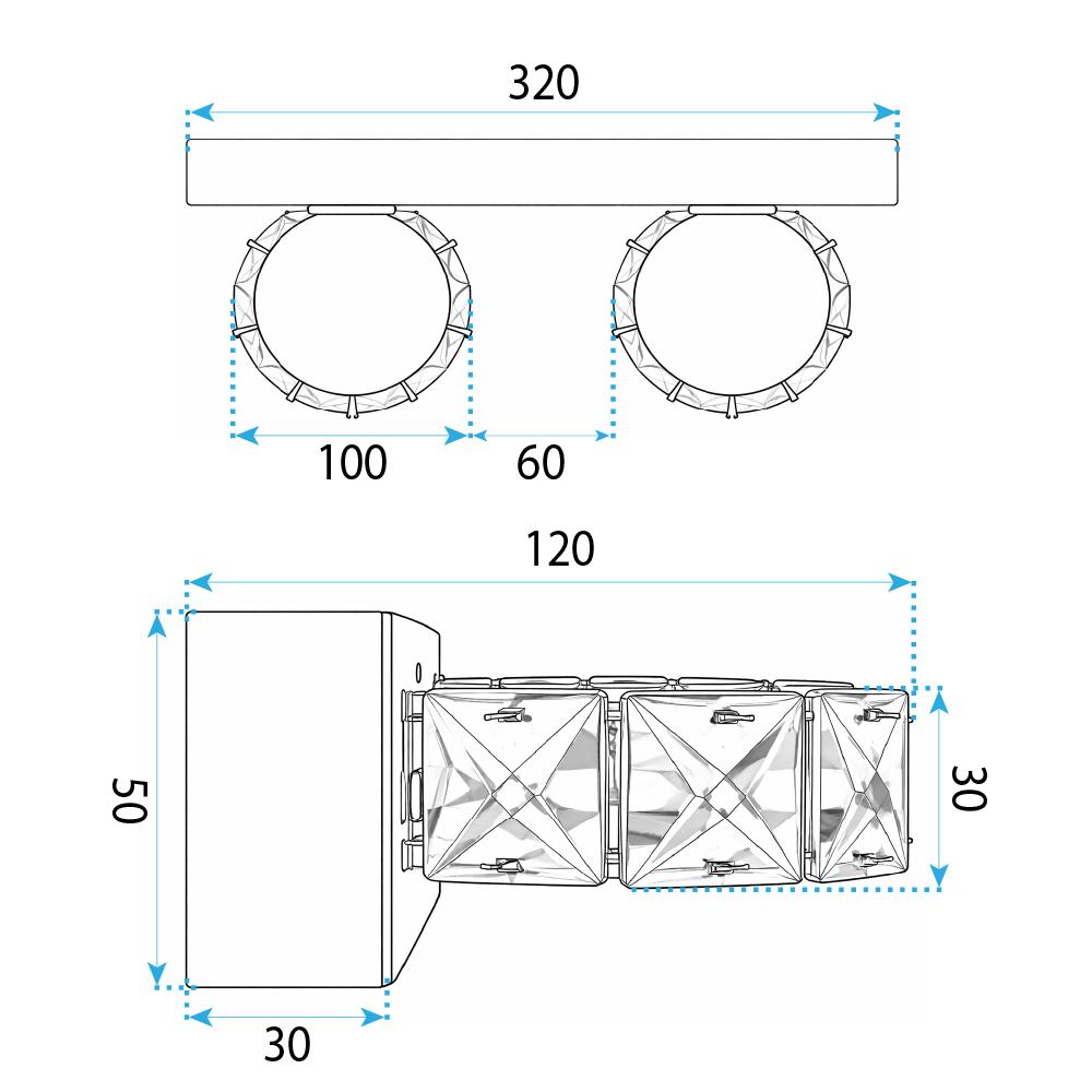 Sieninė lempa LED APP1937-2W GOLD