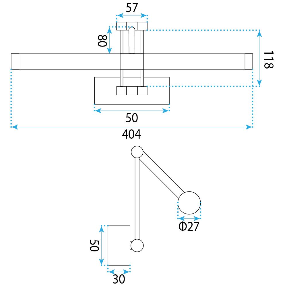 Kinkiet łazienkowy LED APP1899-1W 40cm Złoty Szczotkowany