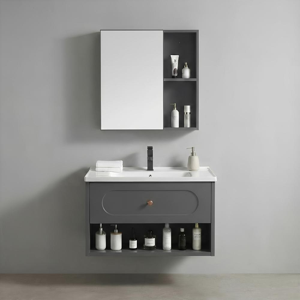 Conjunto de muebles de baño con lavabo River 60cm Grey