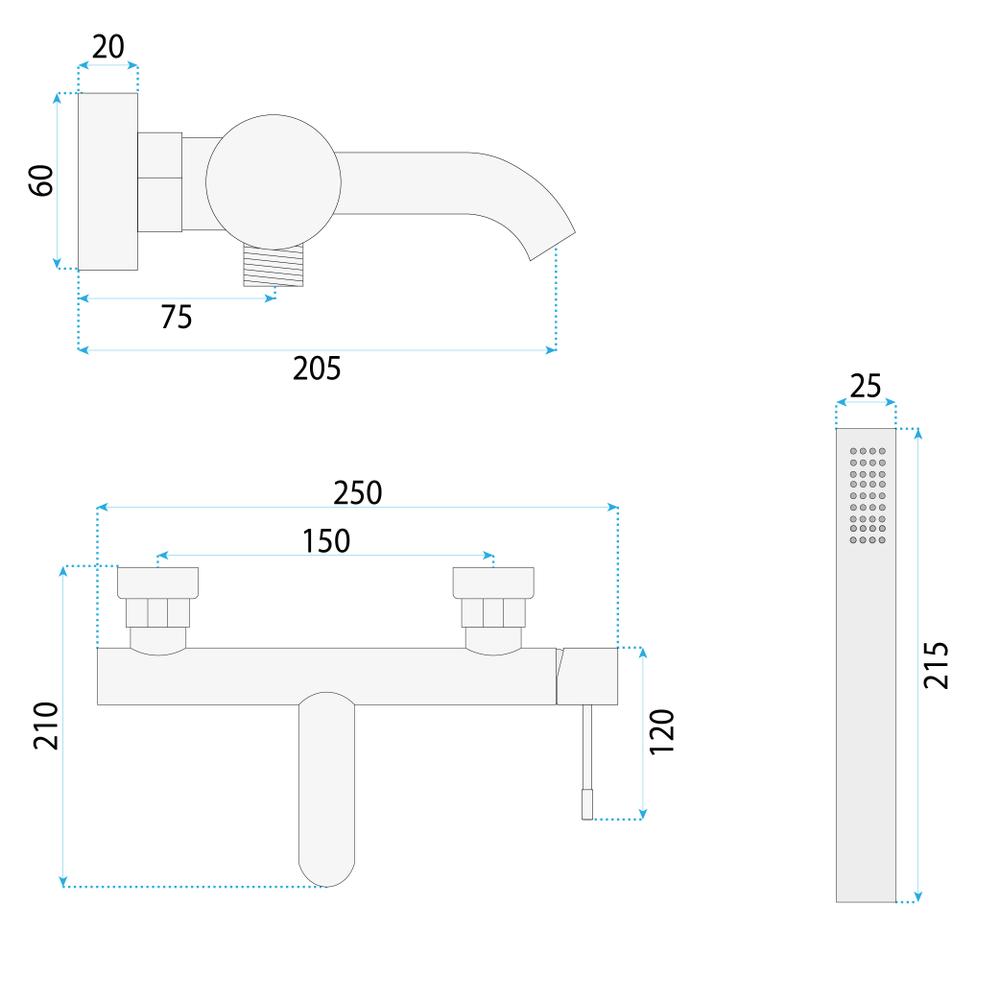 Bathroom faucet Rea Lungo Diamond Chrome