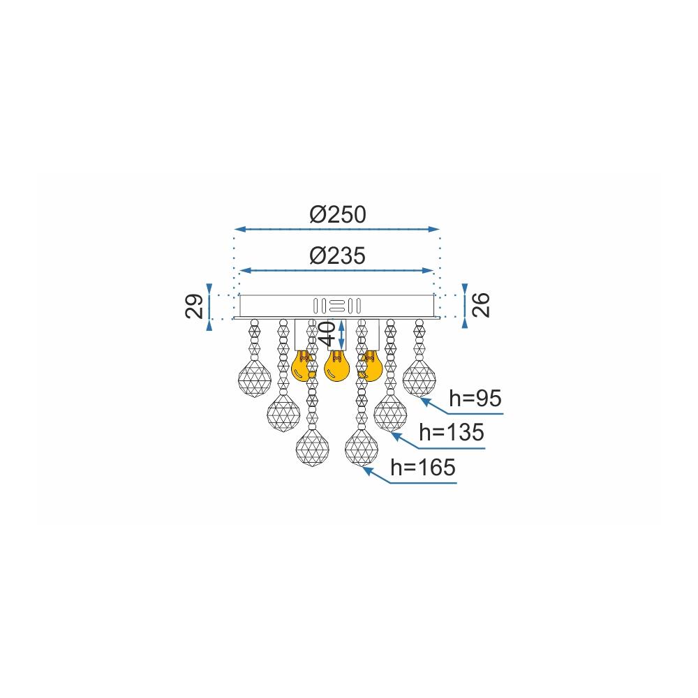 Deckenlampe Kristall Glamour APP403-C
