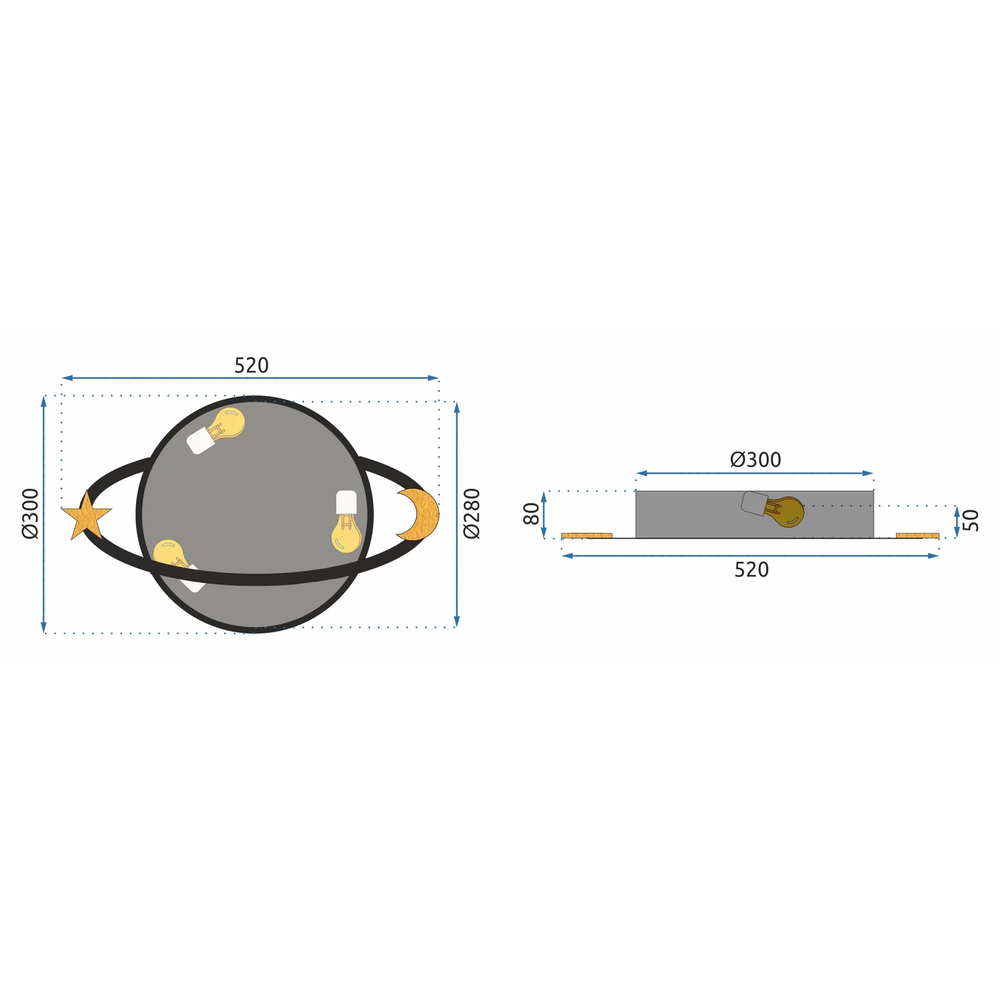 Deckenlampe rund Moon White APP865-C