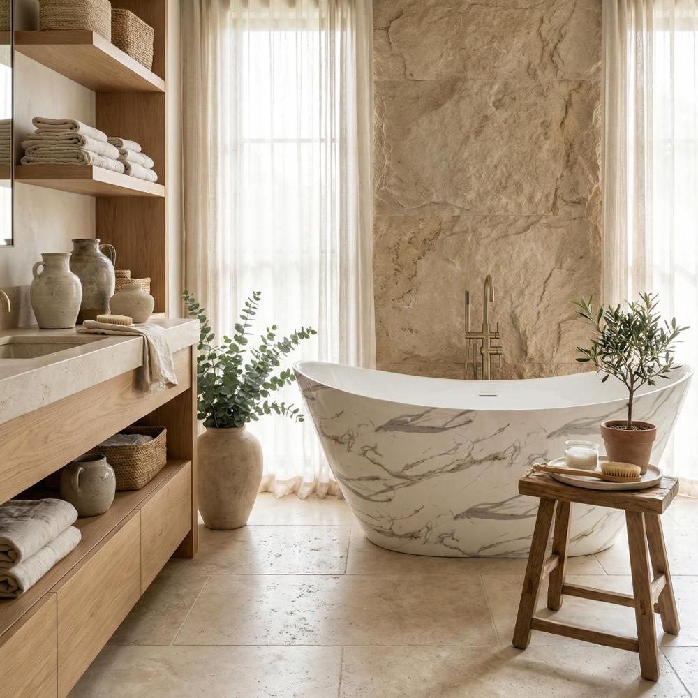 Ελεύθερα τοποθετημένη ακρυλική μπανιέρα Ferrano Slim Nature 170