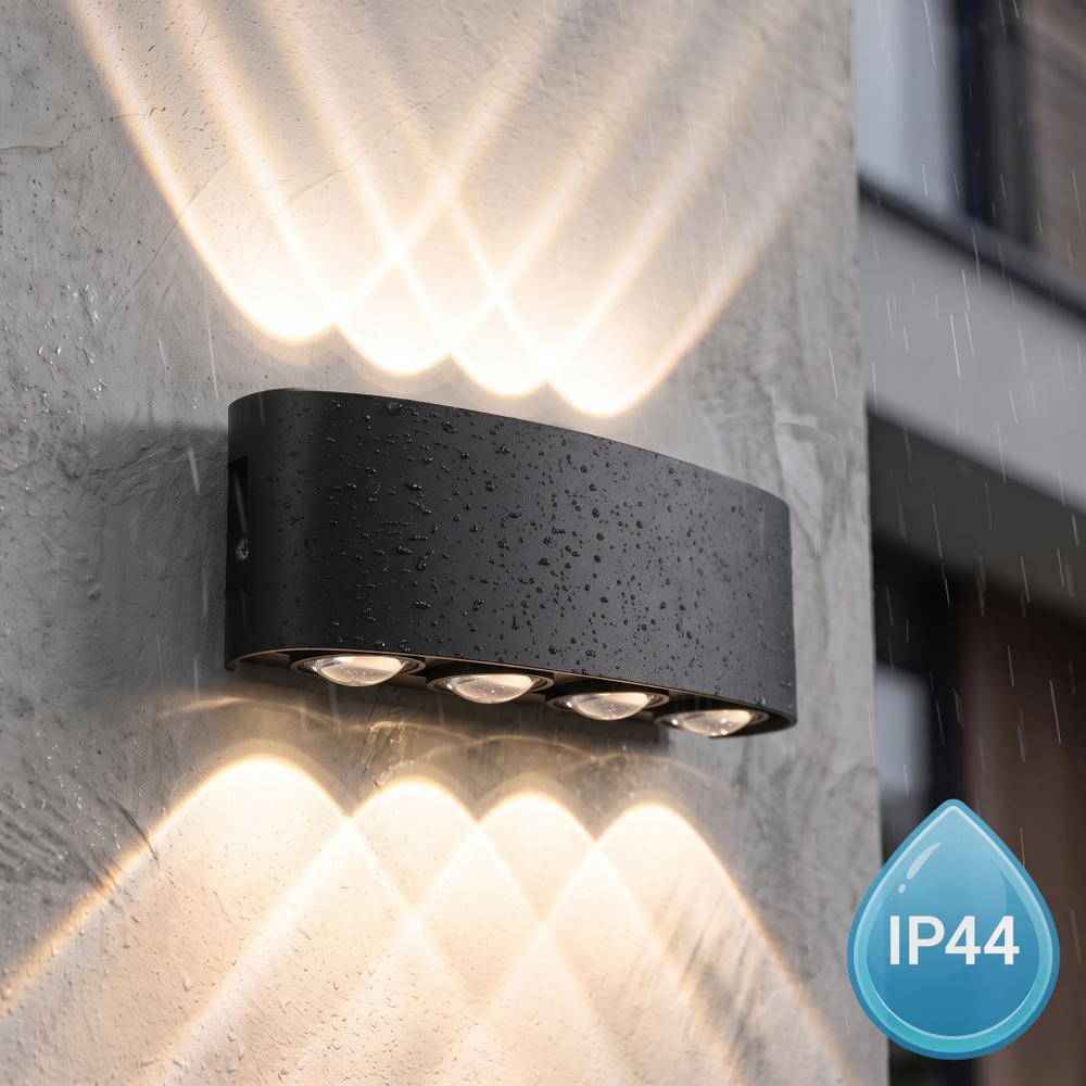 Lampa elewacyjna Kinkiet LED JNH041-8G Czarna