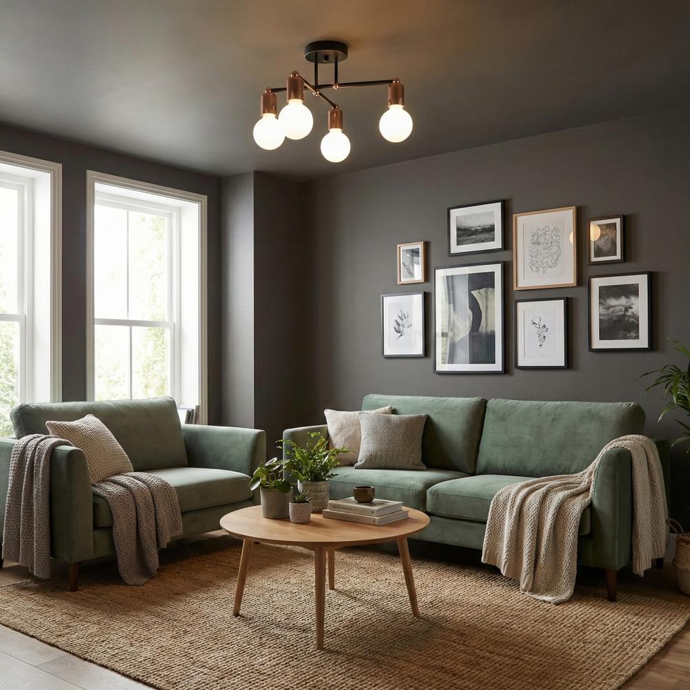 Плафон c 4 рамене Rose Gold 392200