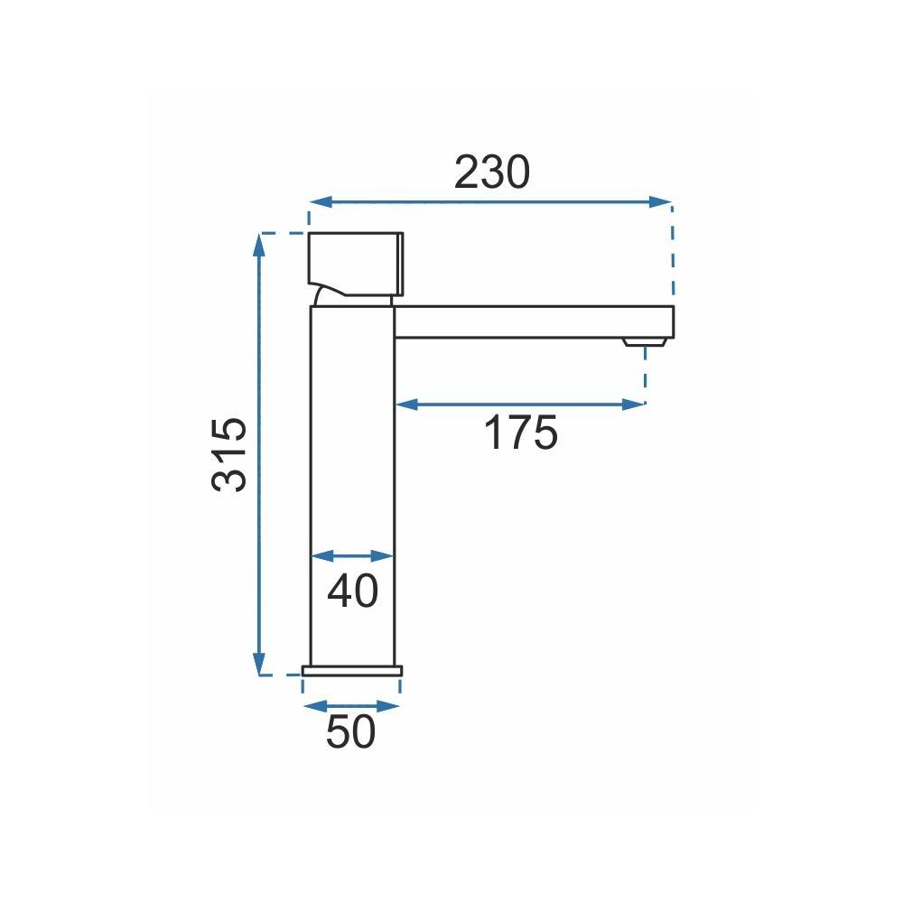 Bateria Umywalkowa REA ICON Czarna Złota Wysoka